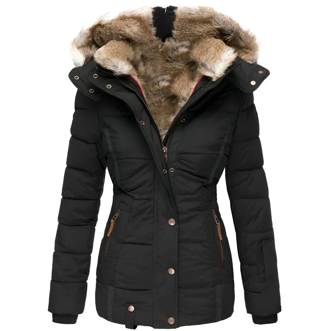 Chaqueta Acolchada Anamaria con Capucha y Diseño Ajustado