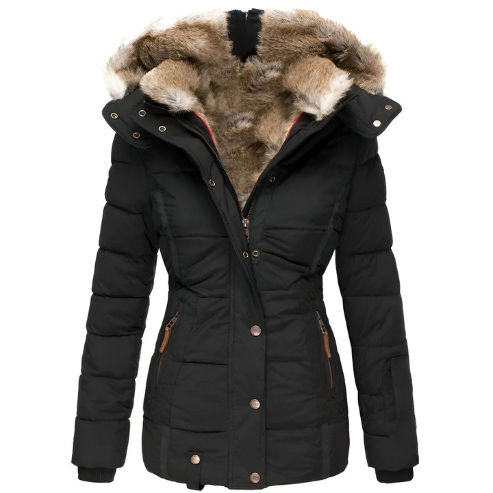 Chaqueta Acolchada Anamaria con Capucha y Diseño Ajustado