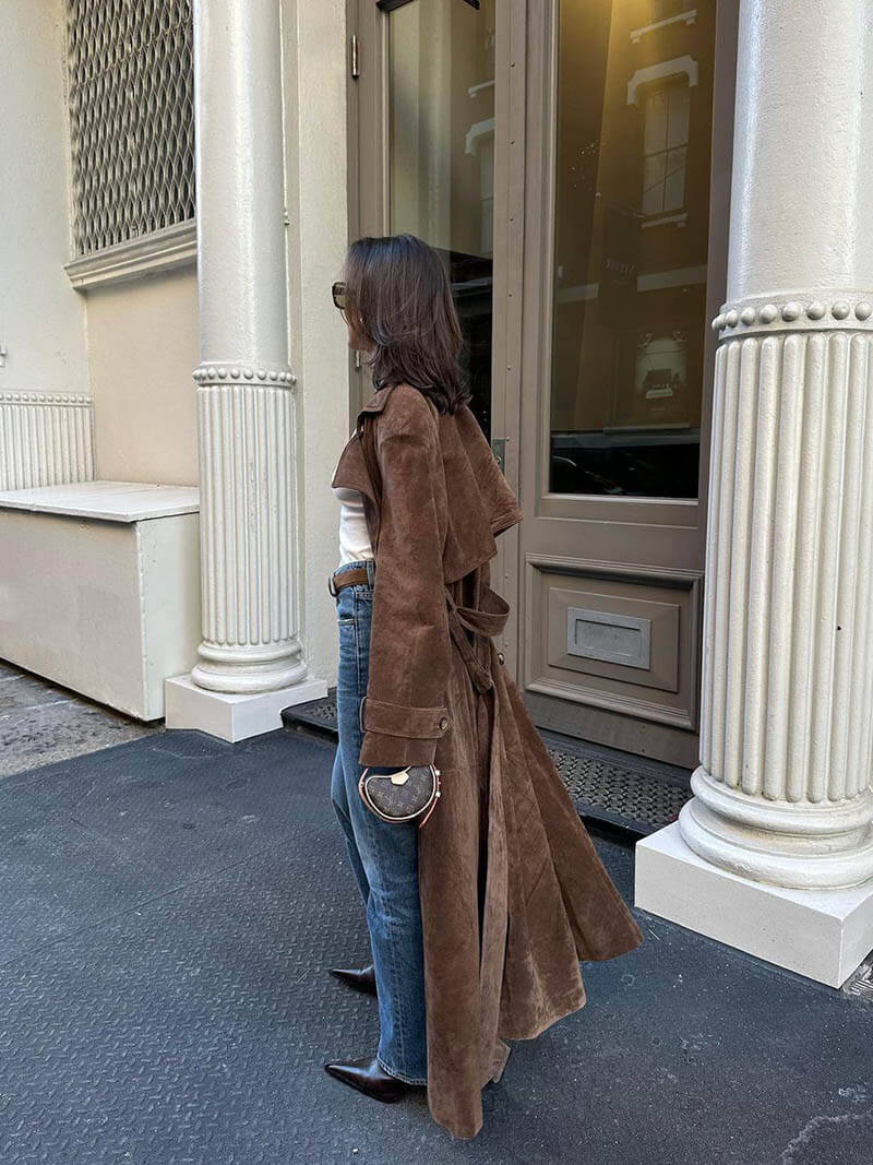 Veron Elegante Gabardina de Ante