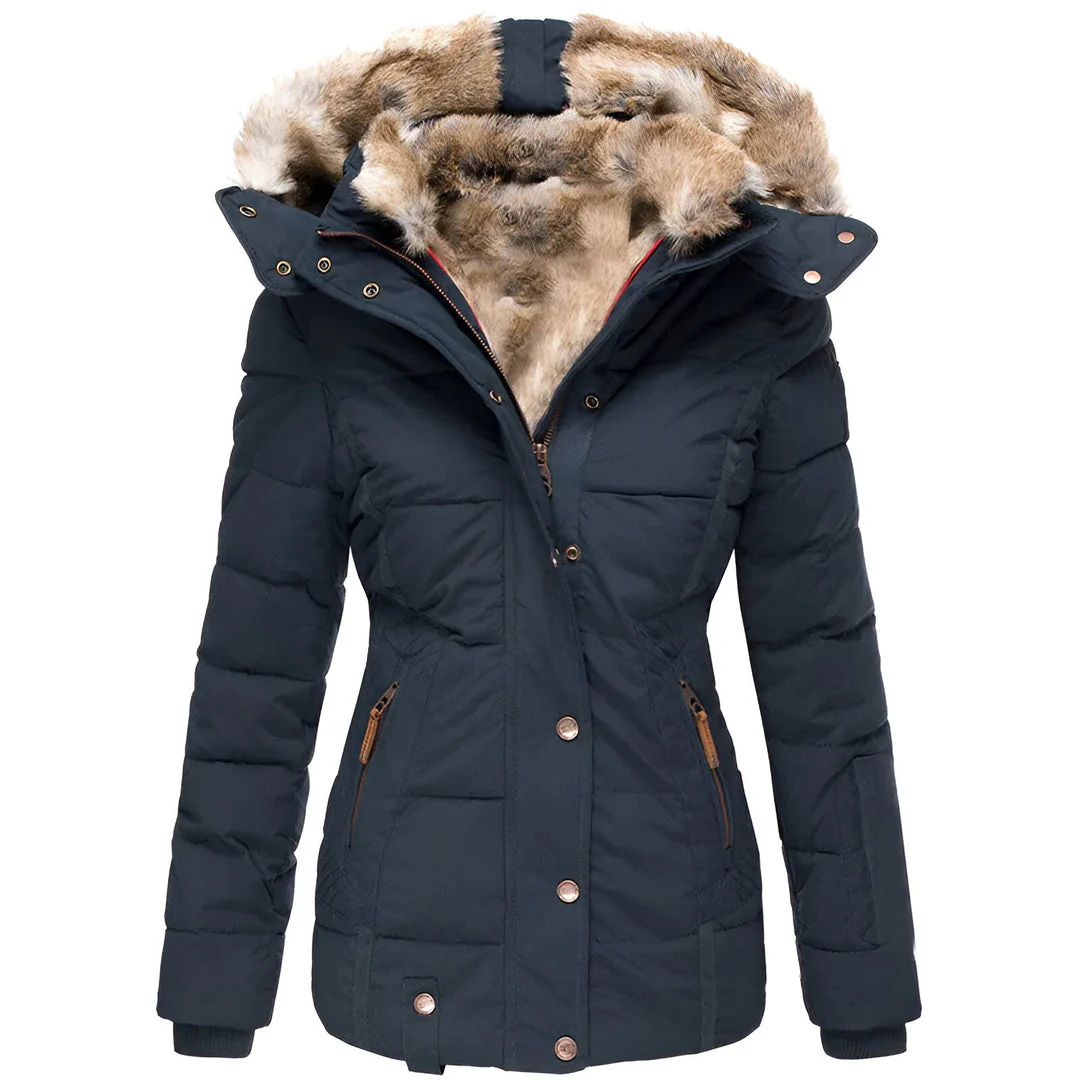 Chaqueta Acolchada Anamaria con Capucha y Diseño Ajustado