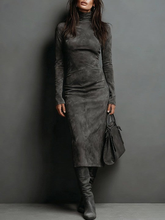 Ilaria Vestido con Cuello Alto y Mangas Largas