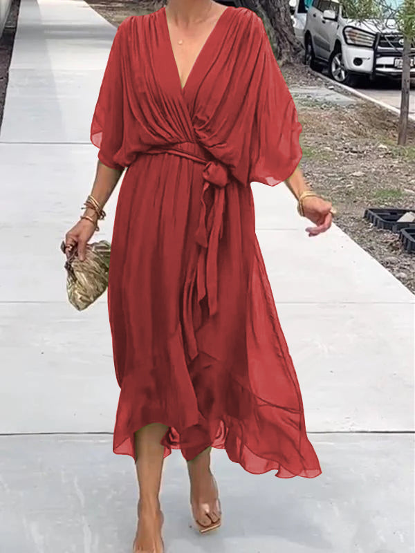 Tyla | Vestido Midi Plisado para Mujeres