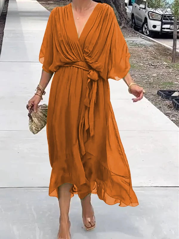 Tyla | Vestido Midi Plisado para Mujeres