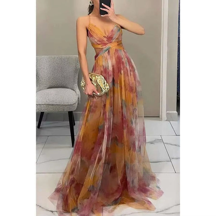 Vestido Maxi Floral de Noche para Mujeres