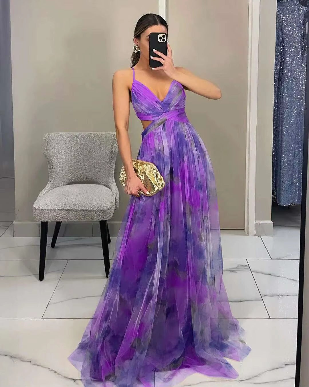 Vestido Maxi Floral de Noche para Mujeres
