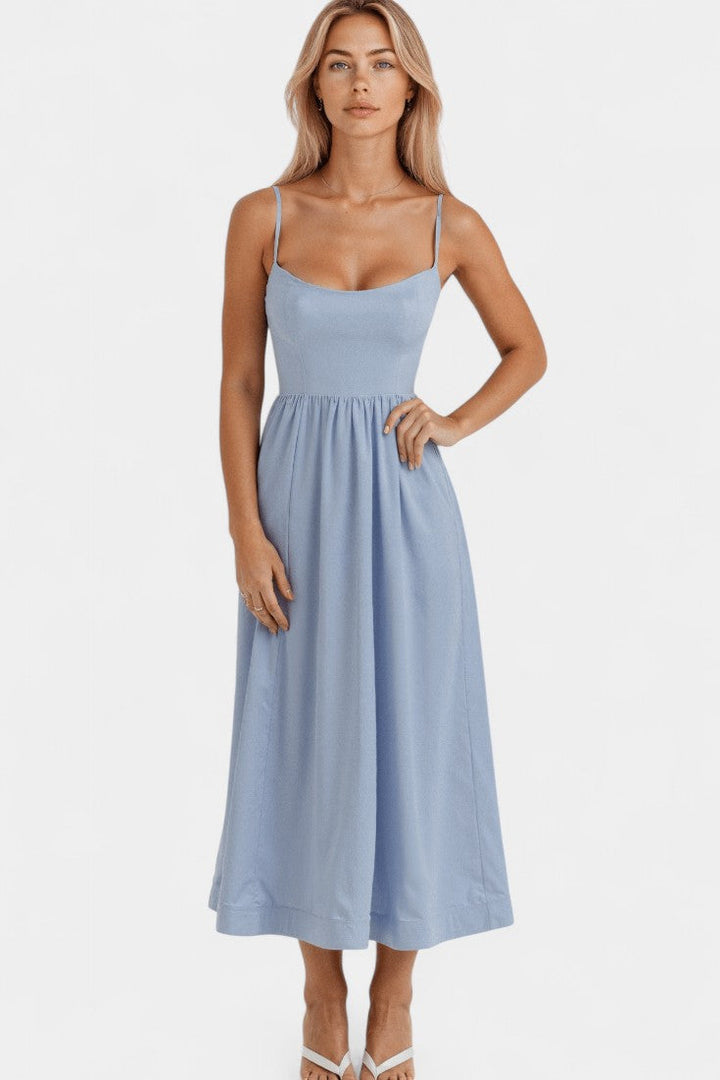 Marvelle Vestido Midi Sin Mangas de Caída Ligera