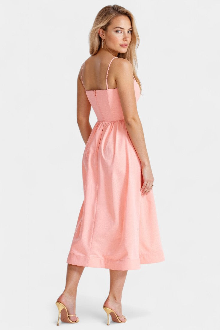 Marvelle Vestido Midi Sin Mangas de Caída Ligera