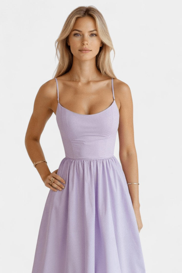 Marvelle Vestido Midi Sin Mangas de Caída Ligera