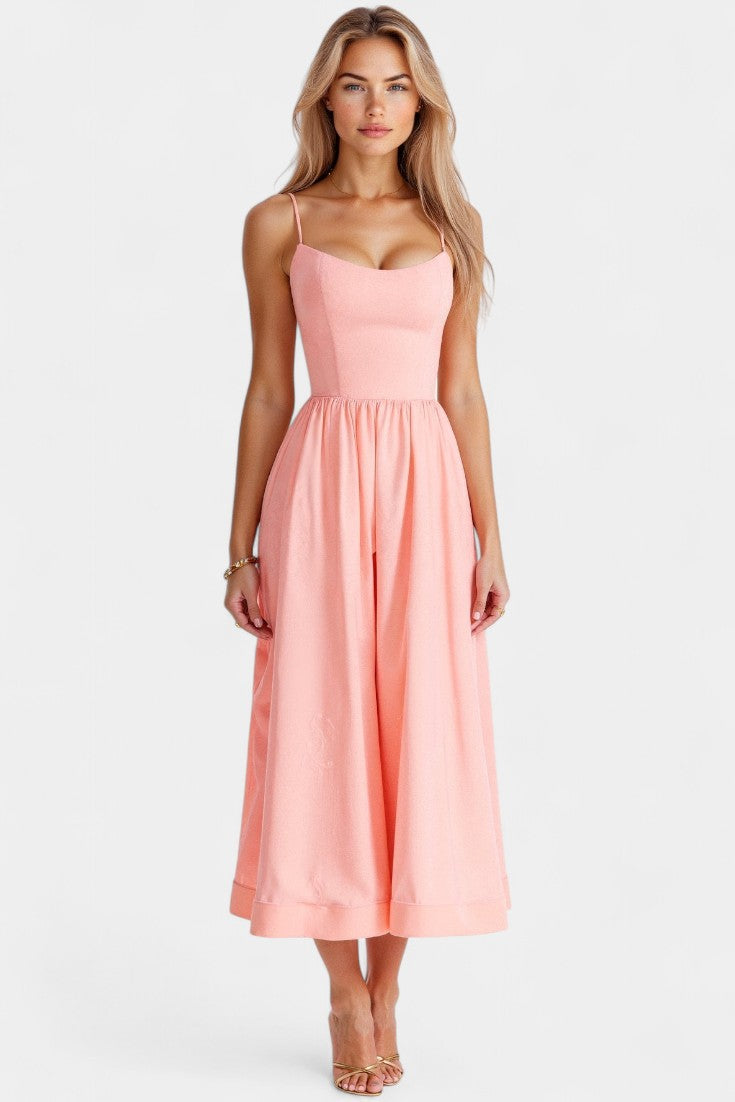 Marvelle Vestido Midi Sin Mangas de Caída Ligera