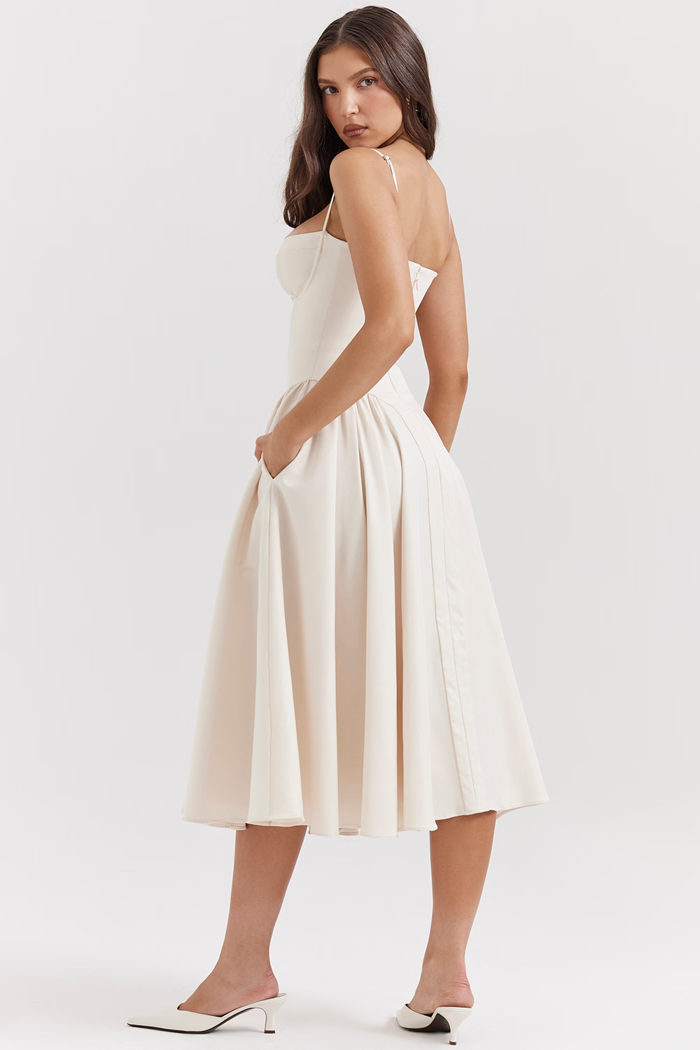 Felicity Vestido Midi Corsé Sin Mangas