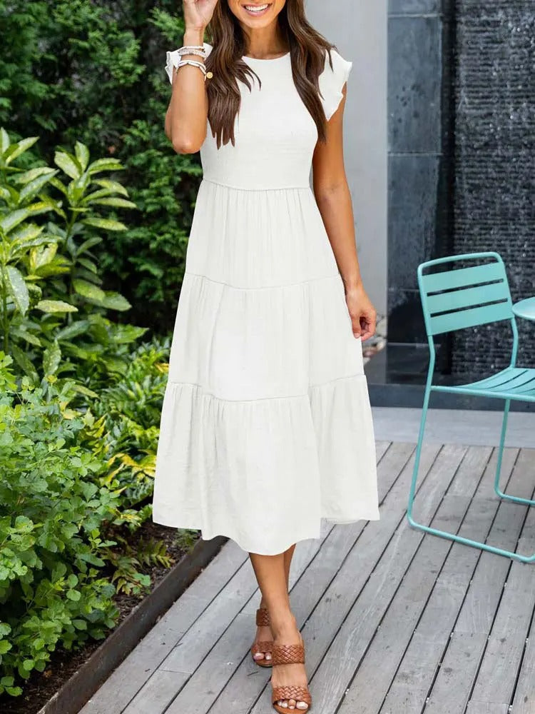 Jelena | Vestido Midi con Volantes para Mujeres