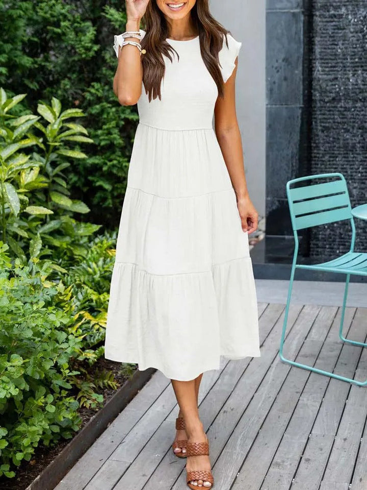 Jelena | Vestido Midi con Volantes para Mujeres