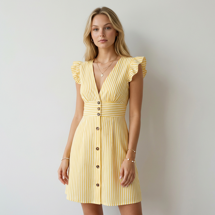 Marina Vestido Rayas Botones