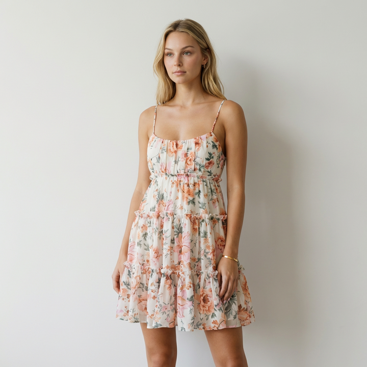 Luna Vestido Floral Volantes