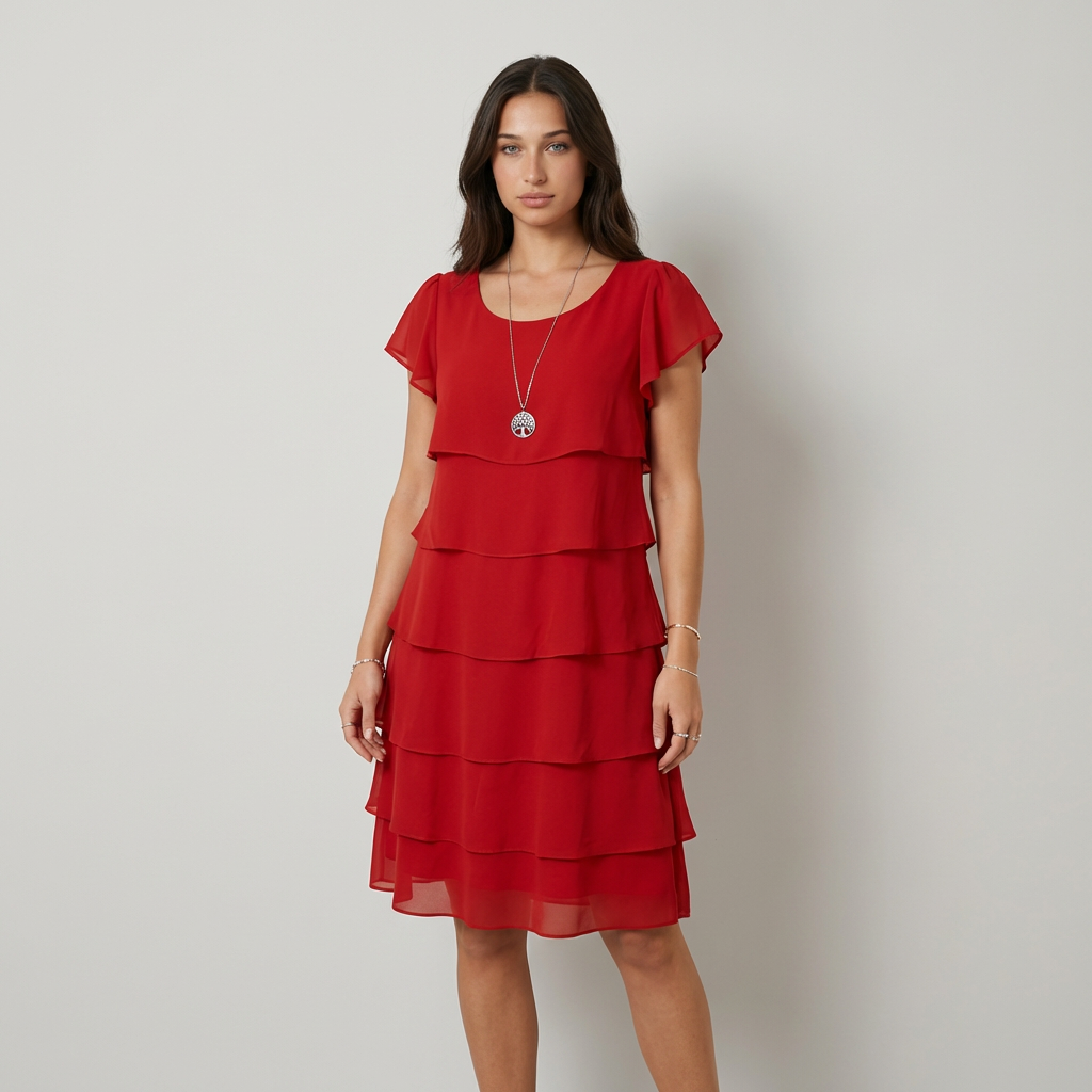 Martina Vestido Midi con Volantes