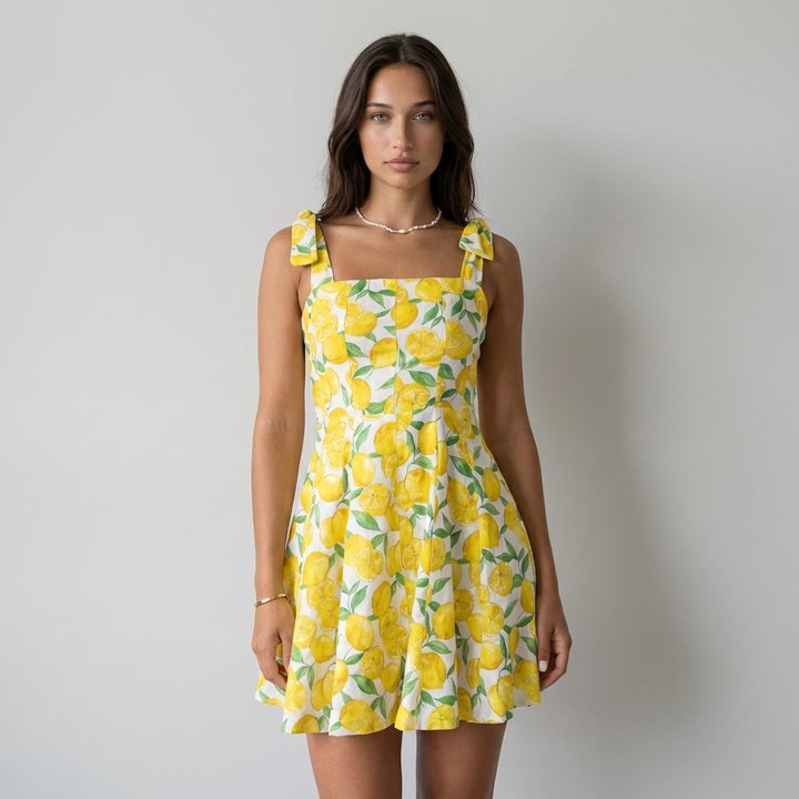Lucía Vestido Floral Amarillo