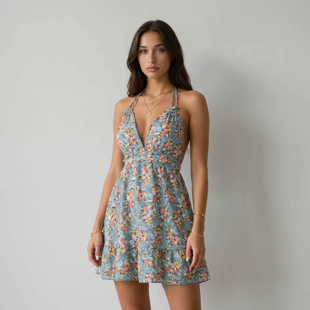Natalia Vestido Floral Cruzado