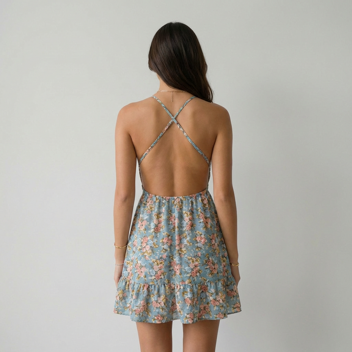 Natalia Vestido Floral Cruzado