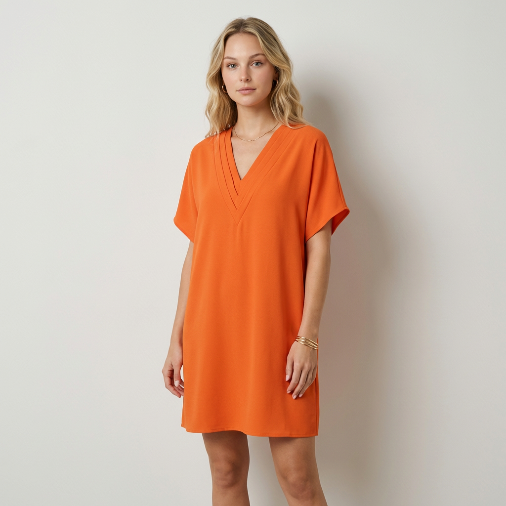 Mirabela Elegante vestido con escote en V drapeado