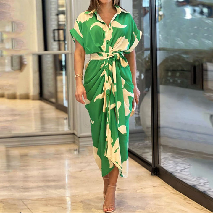 Catriona | Vestido Midi de Manga Corta Envolvente para Mujeres